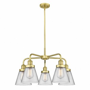 Cone - 5 Light Stem Hung Chandelier In Art Deco Style-14.75 Inches Tall and 24.25 Inches Wide - 1 of 1