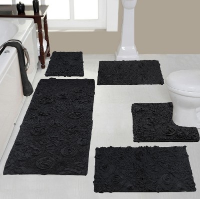 Modesto Collection Cotton Tufted Set of 5 Bath Rug Set - Home Weavers
