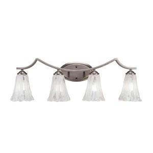 Toltec Lighting Zilo 4 - Light Vanity in  Graphite with 5.5" Fluted Italian Ice Shade - 1 of 1