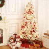 6 FT Christmas Tree with 200 Multicolor  Lights, Prelit Snow Flocked Christmas Tree with Foldable Metal Base, 8 Lighting Modes - 4 of 4