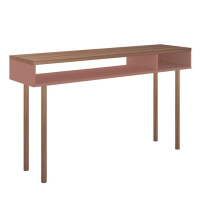 Windsor 48" Ceramic Pink and Nature Wood Console Table with Storage