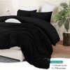 King Size Duvet Cover Set with 2 Pillowcases, Soft Brushed Microfiber, Zipper Closure, Black. - 3 of 4