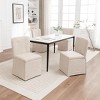 Kumasinova Modern Linen Dining Chairs Set of 2,Upholstered Armless Side Chairs with Padded Seat and Backrest,Chairs for Kitchen and Dining Room - 2 of 4