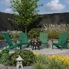 Merrick Lane Ayala 5 Piece Outdoor Leisure Set with Set of 4 Poly Resin Adirondack Chairs and Star and Moon Iron Fire Pit - 2 of 4