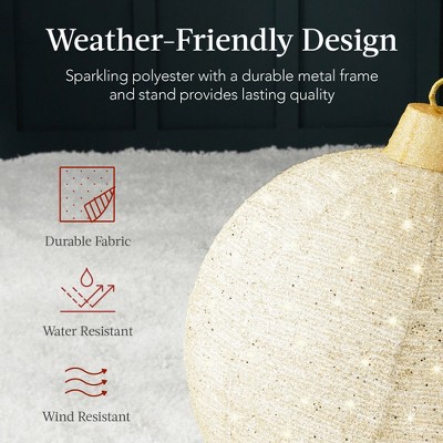 Gold and White LED Lighted Outdoor Ornament Set