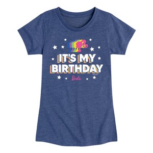 Girls' - Barbie - It's My Birthday Fitted Short Sleeve Graphic T-Shirt - 1 of 4