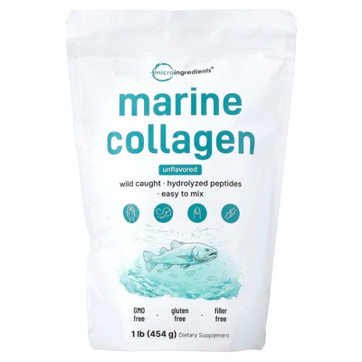 Micro Ingredients Marine Collagen, Unflavored, 1 lb (454 g)