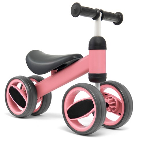 Costway Baby Balance Bike Toddler Riding Toys W 4 Wheels Pink