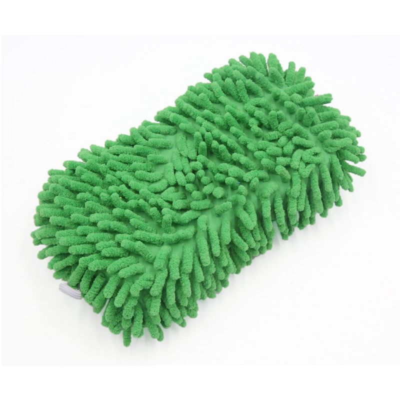 Unique Bargains 8-Shape Microfiber Fiber Chenille Sponge Car Wash Cleaning Glove Brush Pad Green 9.8x5.1x2.8inches, 3 of 7
