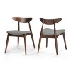 Mid-Century Dining Chairs Set of 2 with Curved Backrest,Plush Cushion and Rubberwood Frame for Dining Room-Baofuwish - 3 of 4
