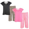 JEFFRICO Pajamas For Women 2 Pack Capri Set Sleepwear Soft Pajamas Short Sleeve Pajamas Sleepshirt With Capri Pants - 2 of 4