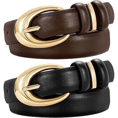 2 Pack Women Leather Belt for Jeans Pants Fashion Ladies  display picture 1