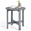 18 Inch Patio Round Side Wooden Slat End Coffee Table for Garden - 4 of 4