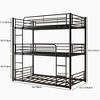 NicBex Triple Twin Floor Bunk Bed,Metal Bunkbeds with Ladder and Full-Length Guardrail,Space-Saving Bunk Bed Platform for Teens&Adults,Black - 3 of 4