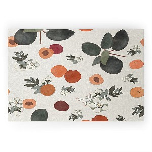 Menina Lisboa Peaches White Flowers Welcome Mat - Deny Designs - 1 of 3