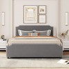 Queen Size Upholstered Platform Bed with Stud Trim Headboard and 4 Drawers - 2 of 4