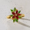 Ross-Simons 1.20 ct. t.w. Garnet Flower Ring With .90 ct. t.w. Chrome Diopsides and Citrine Accents in 18kt Gold Over Sterling - 4 of 4