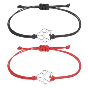 Unique Bargains Dog Cat Paw Bracelet Rope Bracelet Handmade Adjustable String 2 Pcs - 1 of 4