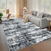 Area Rugs for Living Room Bedroom Modern Abstract Rug Low Pile Non Slip Farmhouse Plaid Carpet - 2 of 4