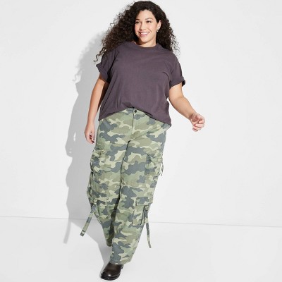 Women's High-rise Extreme Baggy Wide Leg Cargo Pants - Wild Fable™ Light  Camo 4x : Target