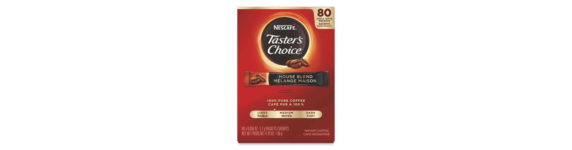 Nescafé Taster's Choice Stick Pack, House Blend, 80/Box