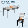 Dining Table Set for 2/4 with Upholstered Chairs & Corner Protectors, Small Space Kitchen Table, Rustic Gray/Brown - 2 of 4