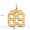 Black Bow Jewelry 14k Yellow Gold, Jersey Collection, Medium Number 89 Pendant - 2 of 3