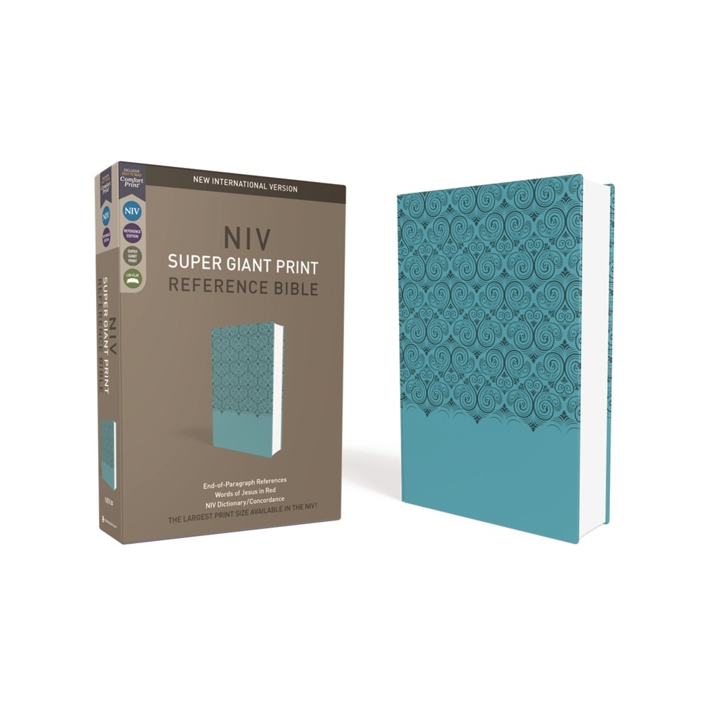 NIV, Super Giant Print Reference Bible, Imitation Leather, Blue, Red Letter Edition - Large Print by Zondervan (Leather Bound)