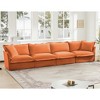 Oversized 156.6" Chenille Slipcovered 4 Seater Modular Sectional Sofa with French Edges and Removable Covers, 4-Piece Free combination - 3 of 4