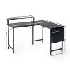 FurnitureR L Shaped Computer Desk Reversible with LED Lights, 48.8" Writing Gaming Table with Shelf, Home Office Desk Corner Desk with Storage Bag - 2 of 4