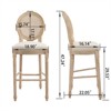 RISOKEYS French Country Bar Chairs Set of 2 - Upholstered Chairs with Nature Rattan Round Back - Furniture for Home Decor - 4 of 4