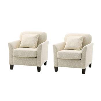 Hilda Mid Century Living Room and Bedroom Armchair with Pillows Set of 2 | ARTFUL LIVING DESIGN