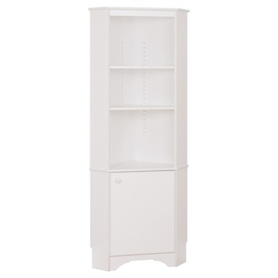 Prepac Tall Corner Storage Cabinet in Elite White 