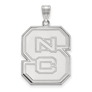 Black Bow Jewelry 14k White Gold North Carolina State Wolfpack NCAA Extra Large Pendant - 1 of 3