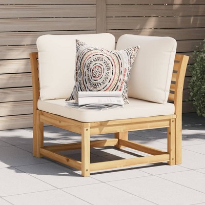 vidaXL Patio Sofa Corner with Cushions 28.7"x28.7"x25.6" Solid Wood Acacia