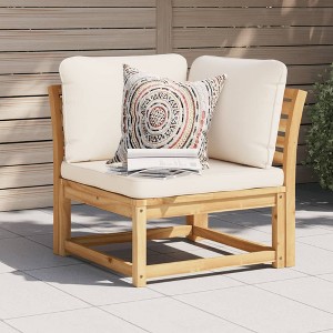 vidaXL Patio Sofa Corner with Cushions 28.7"x28.7"x25.6" Solid Wood Acacia - 1 of 4