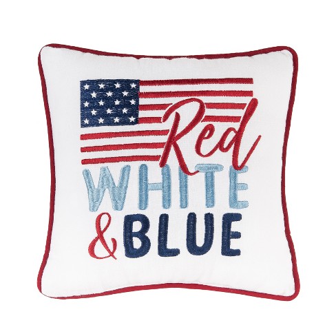 Blue and discount white pillows target