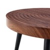 NicBex 23.6" Natural Wood Grain Texture Round Coffee Table, with Sprayed Metal Leg and Suction Molding Process,Natural Wood Grain Texture - 3 of 4