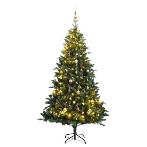 vidaXL Artificial Hinged Christmas Tree Green PVC 59.1 in Foldable - 1 of 4