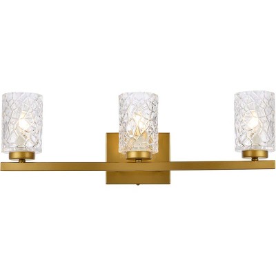 Elegant Lighting Cassie 3 lights bath sconce in brass with clear shade