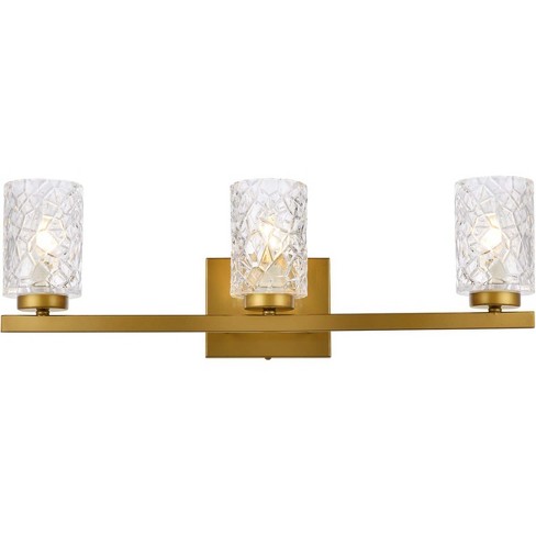 Elegant Lighting Cassie 3 lights bath sconce in brass with clear shade - image 1 of 4