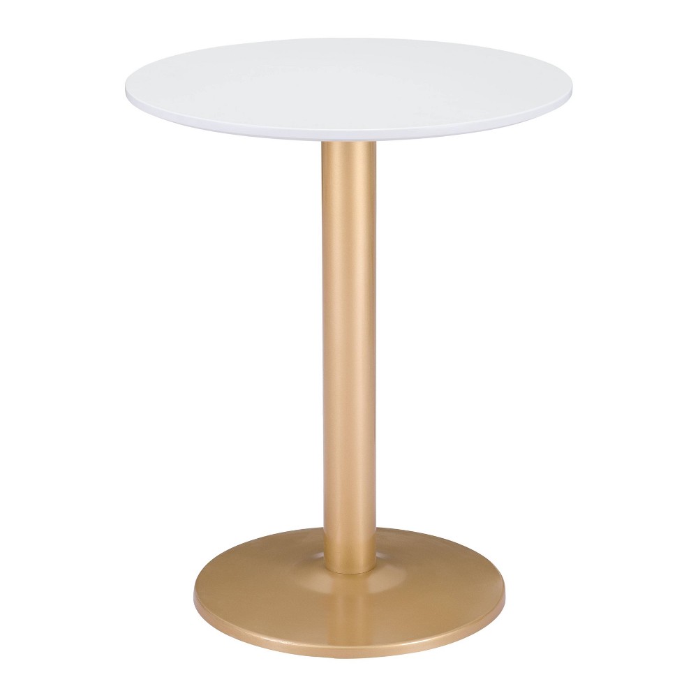Photos - Dining Table Ashbury Bistro Table White/Gold - ZM Home