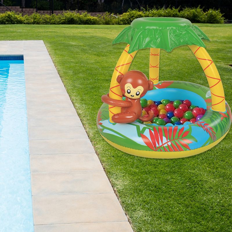 Pool Central 40" Monkey with Palm Trees Inflatable Kiddie Swimming Pool, 3 of 5