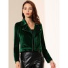 Allegra K Women's Velvet Zipper Lapel Collar Moto Biker Jacket - 3 of 4