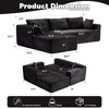 Corduroy Fabric L-Shaped Sectional Sofas with Comfy Chaise and Deep Seat, Boneless Compression Couch Sleeper for Living Room, Bedroom or Apartment - 3 of 4