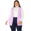 Agnes Orinda Women's Plus Size Open Front Chunky Knit Sweater Outwear Cardigan - 3 of 4