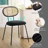 Set of 2 Mid-Century Rattan Dining Chairs - Velvet Cane Mesh Back & Metal Legs for Dining/Kitchen/Living Room - 3 of 4