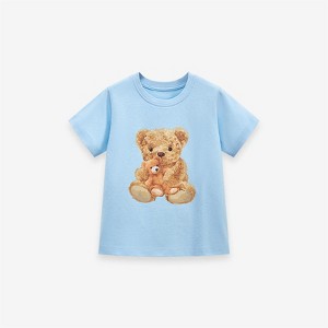 MyKids-Usa Teddy Bear Printing Boys’ T-Shirt In European And American Style For Summer - 1 of 4