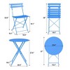 Bistro Table and Chairs Set, 3 Piece Foldable Patio Furniture Set, Outdoor & Indoor Bistro Set for Patio Balcony Porch Poolside, 2 Chairs and 1 Table - 2 of 4