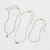 Girls' Initial with Choker and Layered Necklace Set - art class™ Gold - 2 of 3